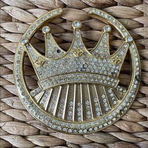 GF brand Vintage Gold & Silver Crown Belt Buckle